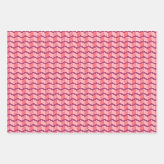 Geometrische liefdesharten, Stippen en Chevron-str Inpakpapier Vel (Voorkant 2)