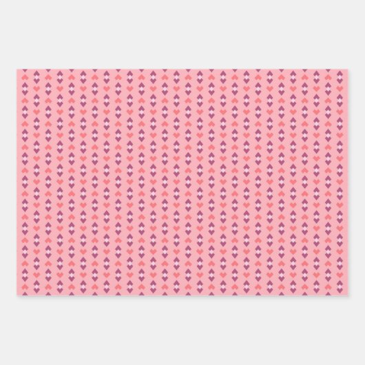 Geometrische liefdesharten, Stippen en Chevron-str Inpakpapier Vel (Voorkant)