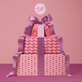 Geometrische liefdesharten, Stippen en Chevron-str Inpakpapier Vel