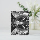 Geometrische lijn Kunstzwart-wit Abstract ontwerp Briefkaart (Staand voorkant)