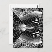 Geometrische lijn Kunstzwart-wit Abstract ontwerp Briefkaart (Voorkant / Achterkant)