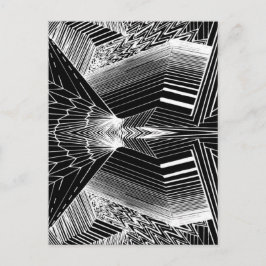 Geometrische lijn Kunstzwart-wit Abstract ontwerp Briefkaart