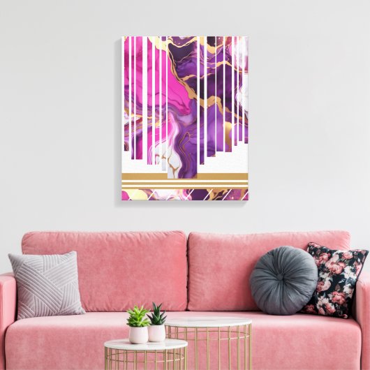 Geometrische lijn minimalistisch Abstract marmer Canvas Afdruk (Insitu (Woonkamer))