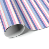Geometrische lijn patroon roze blauw cadeaupapier (Rol Hoek)