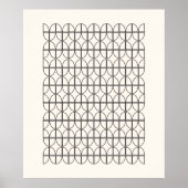 geometrische lijn Werken in zwart-wit en crème Poster (Voorkant)