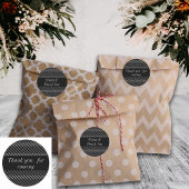 Geometrische lijnen Blauw Aangepaste tekst Verpakk Ronde Sticker