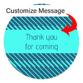 Geometrische lijnen Blauw Aangepaste tekst Verpakk Ronde Sticker