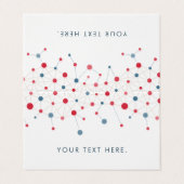 Geometrische lijnen en stippen in rood en blauw visitekaartje (Buitenkant ongevouwen)