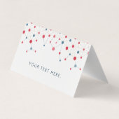 Geometrische lijnen en stippen in rood en blauw visitekaartje (Achterkant)