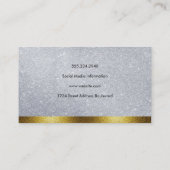 Geometrische lijnen glinsteren met gouden glansafw visitekaartje (Achterkant)