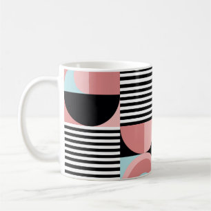 Geometrische lijnen, kleurrijke vormen mozaïek. koffiemok