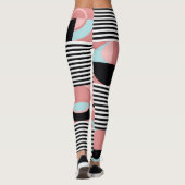 Geometrische lijnen, kleurrijke vormen mozaïek. leggings (Achterkant)