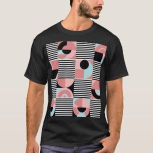 Geometrische lijnen, kleurrijke vormen mozaïek. t-shirt