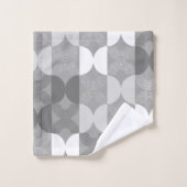 Geometrische lijnen Mid Century moderne 50s grijs Bad Handdoek (Wasdoekje)