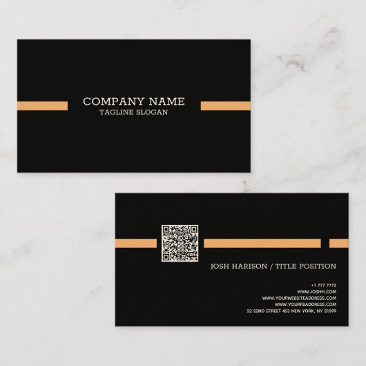 Geometrische lijnen QR Code Visitekaartje (Voorkant / Achterkant)