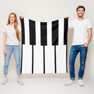 Geometrische lijnen van pianosleutels fleece deken