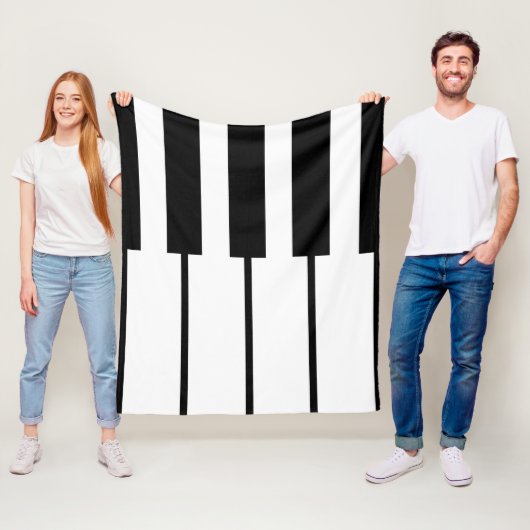 Geometrische lijnen van pianosleutels fleece deken (In situ)