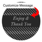 Geometrische lijnen Zwart Aangepaste tekstlabels S Ronde Sticker