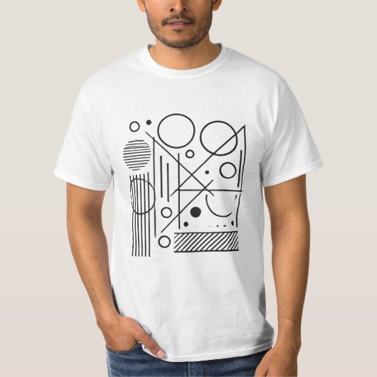 geometrische lijnenillustratie t-shirt (Voorkant)