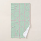 Geometrische lijnenpatroon van Mint Green en Roze Bad Handdoek (Handdoek)