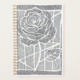 Geometrische Lijnkunst Roos Bloem Spiraal Planner