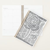 Geometrische Lijnkunst Roos Bloem Spiraal Planner (Display)