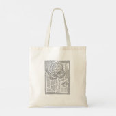 Geometrische lijnkunst Roos Botanische Canvas Tas (Achterkant)