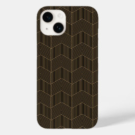 Geometrische lijnminimalistisch patroonbruin Case-Mate iPhone 14 hoesje