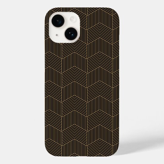 Geometrische lijnminimalistisch patroonbruin Case-Mate iPhone case (Achterkant)