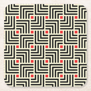 Geometrische lijnpatronen kartonnen onderzetters