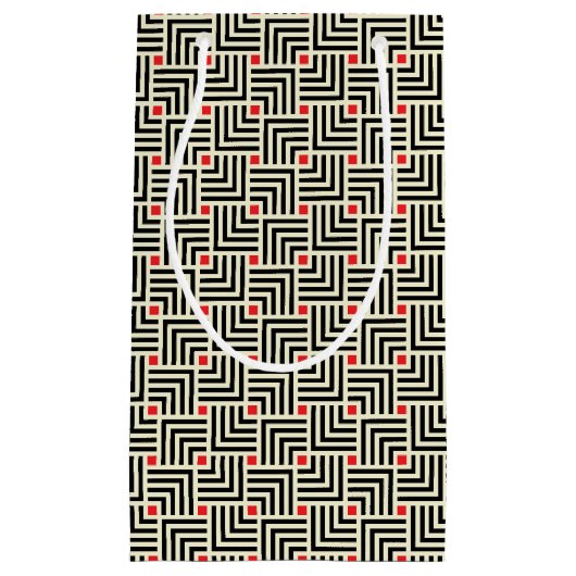 Geometrische lijnpatronen klein cadeauzakje (Voorkant)