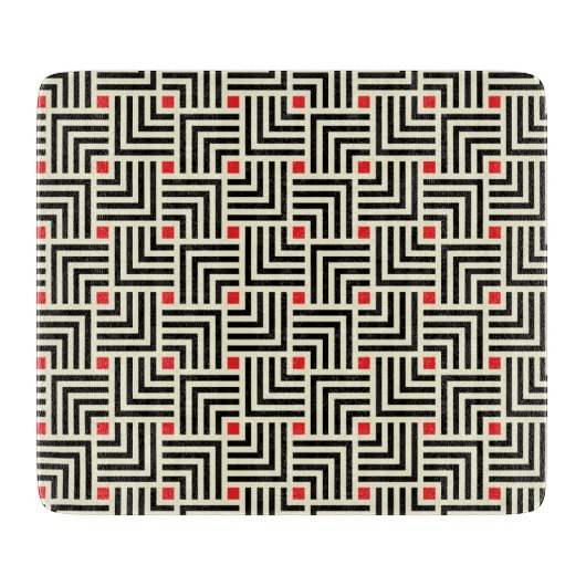 Geometrische lijnpatronen snijplank (Voorkant)