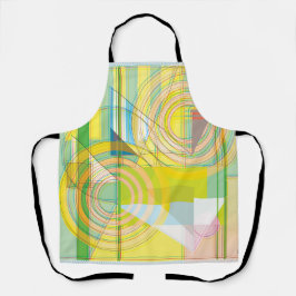 Geometrische lijnvormen all-over print Schort