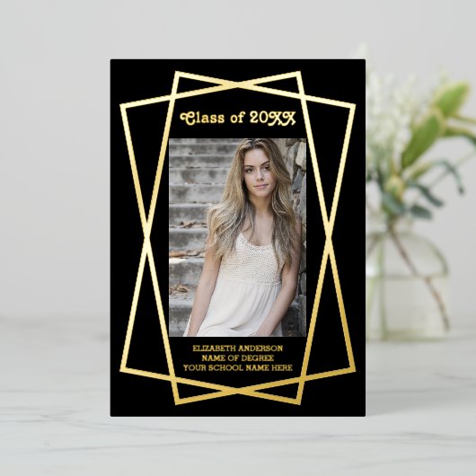 Geometrische Lijst Afstuderen Aankondiging (Staand Voorkant)