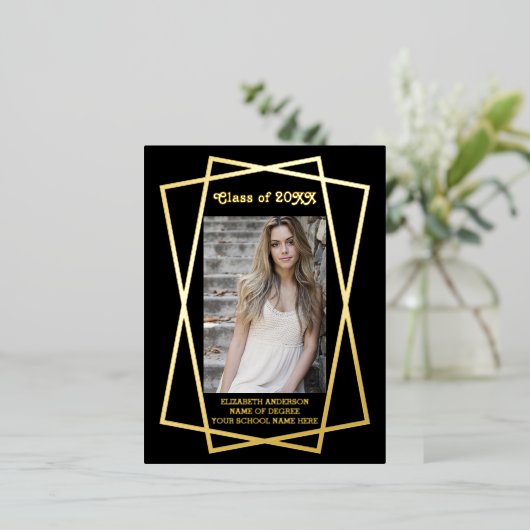 Geometrische Lijst Afstuderen Aankondiging (Staand Voorkant)