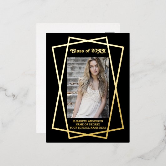 Geometrische Lijst Afstuderen Aankondiging (Voorkant / Achterkant)