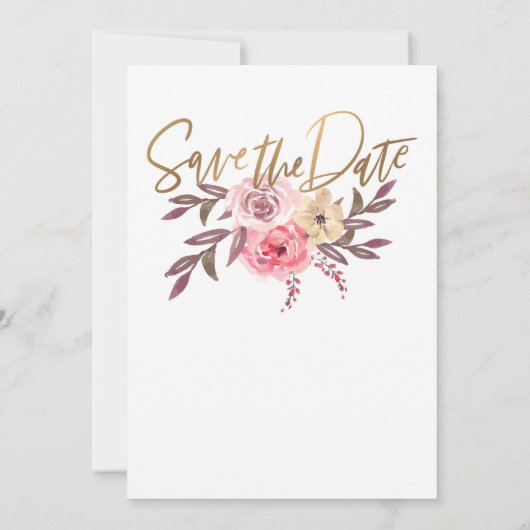 Geometrische lijst bloemige trouw uitnodiging temp (Achterkant)