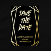 Geometrische Lijst bruiloft bewaart de datum Folie Uitnodiging Briefkaart