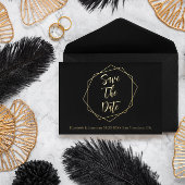 Geometrische Lijst bruiloft bewaart de datum Folie Uitnodiging Briefkaart