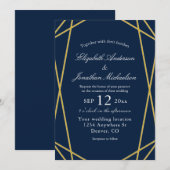 Geometrische Lijst bruiloft Kaart (Voorkant / Achterkant)