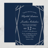 Geometrische Lijst bruiloft Kaart (Voorkant / Achterkant)