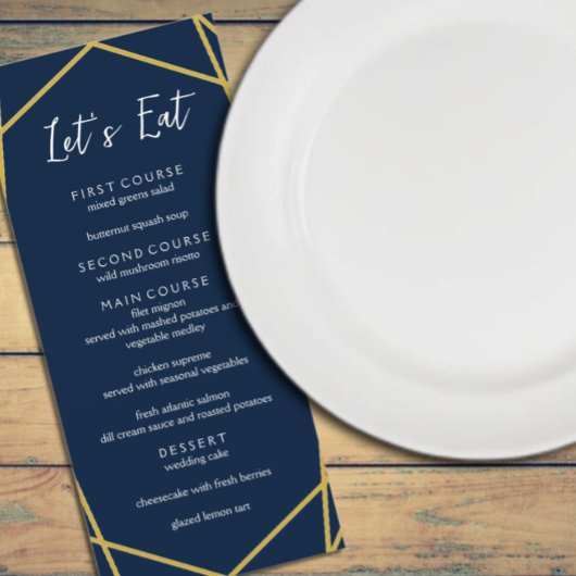 Geometrische Lijst bruiloft Menu