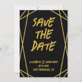 Geometrische Lijst bruiloft Save The Date (Voorkant)