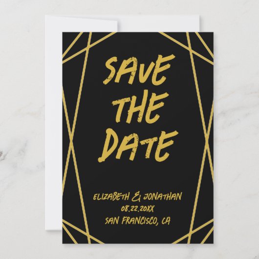 Geometrische Lijst bruiloft Save The Date (Voorkant)