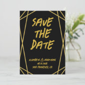 Geometrische Lijst bruiloft Save The Date (Staand voorkant)
