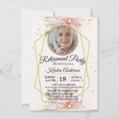 Geometrische Lijst Floral Retirement Party Kaart (Voorkant)
