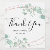 geometrische lijst groen dank je wijnlabel wijn etiket (Enkel label)