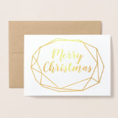 Geometrische Lijst kerstfoto Foto Folie Kaarten (Voorkant met envelop)