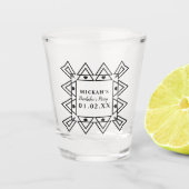 Geometrische Lijst Logo Bachelor Party Shot Glas (Voorkant)