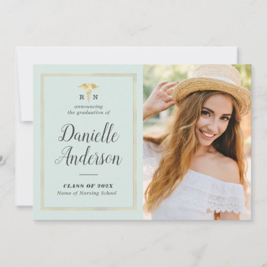 geometrische lijst verpleegkundige afstuderen aank aankondiging (Voorkant)